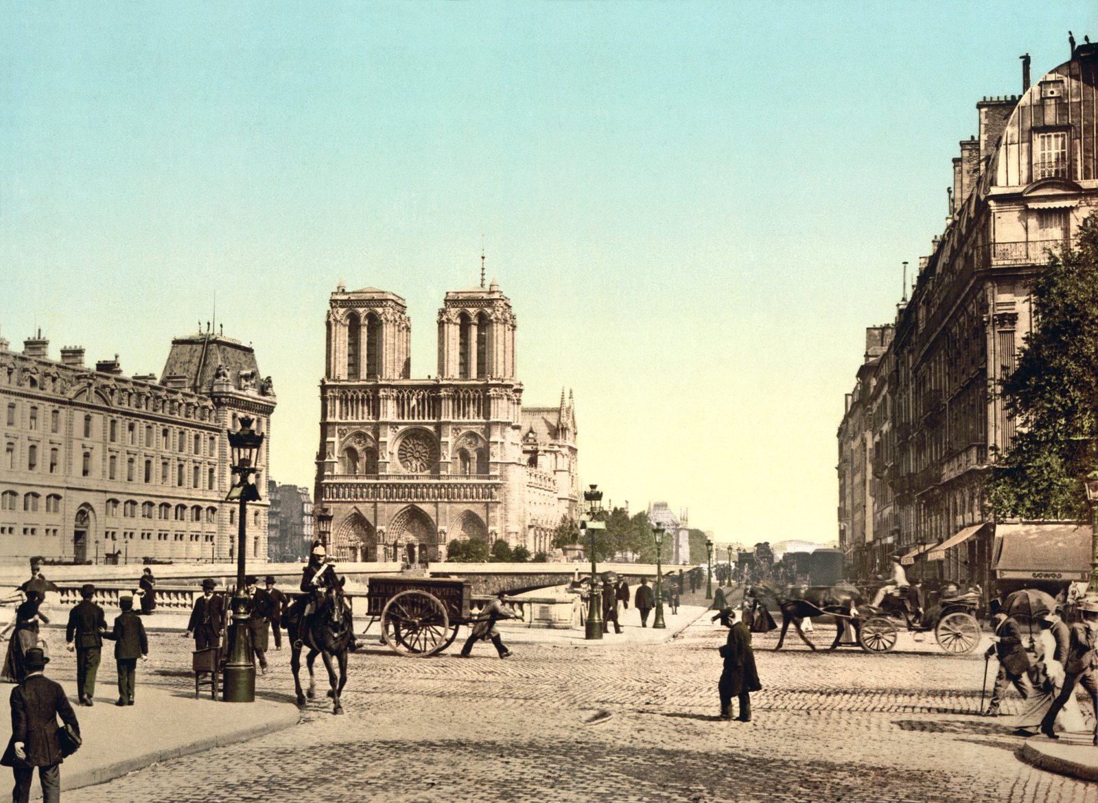 The quai Saint-Michel and Notre-Dame, photochrom, ca. 1890-1900